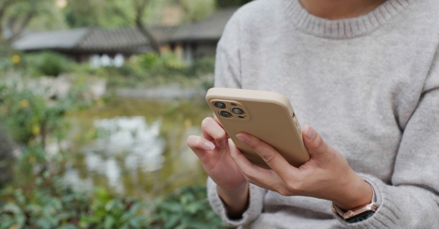 Holding phone